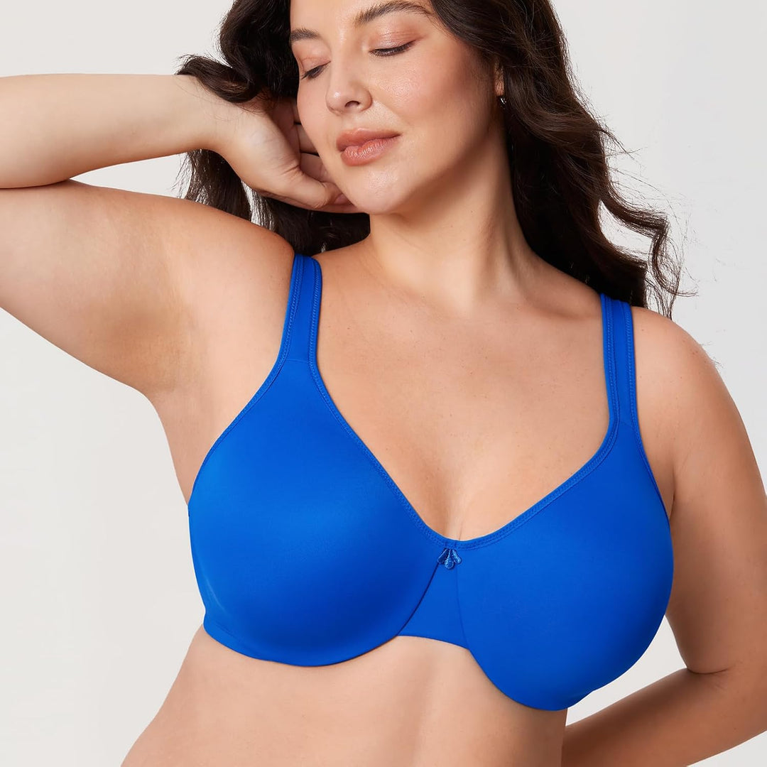 DELIMIRA Damen Minimizer BH mit Bügel Grosse Brüste Starker Halt Seamless Tshirt BHS Soft 70B Funkel