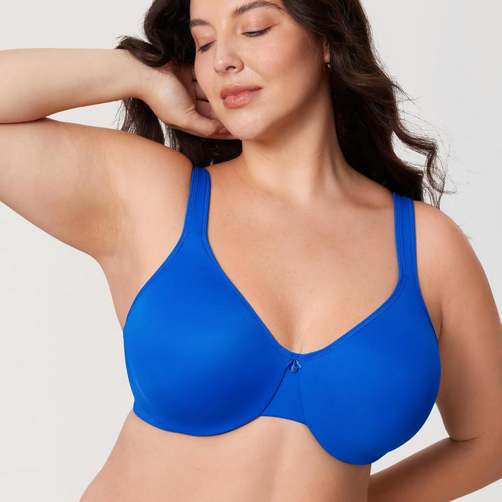 DELIMIRA Damen Minimizer BH mit Bügel Grosse Brüste Starker Halt Seamless Tshirt BHS Soft 70B Funkel