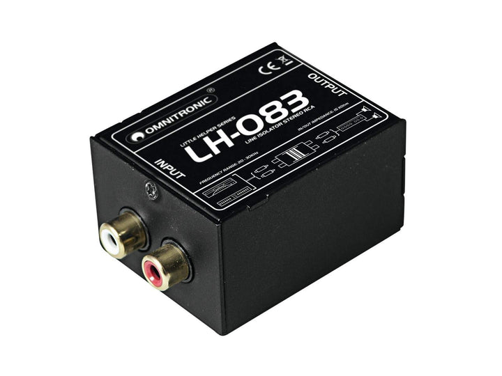 OMNITRONIC LH-083 Stereo-Isolator RCA S | Stereo-Line-Isolator mit Cinch-Buchsen