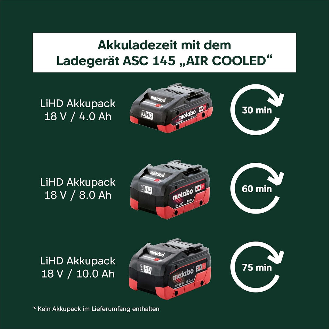 Metabo Schnellladegerät ASC 145 , 12-36 V, "AIR COOLED", EU - 627378000