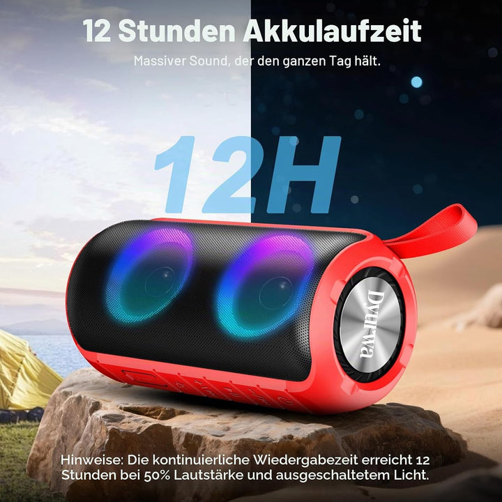 Bluetooth Lautsprecher Klein, Musikbox Bluetooth 5.3 Freisprechfunktion, Tragbarer Lautsprecher Bass