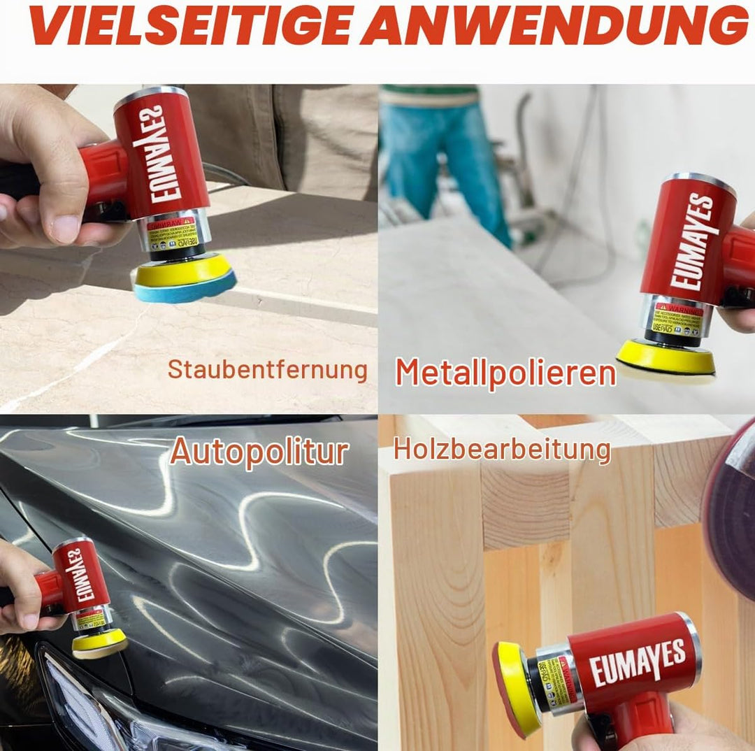 Mini Poliermaschine, 25mm 50mm 75mm Druckluft Exzenterschleifer Kleine Druckluftschleifer Polierer M