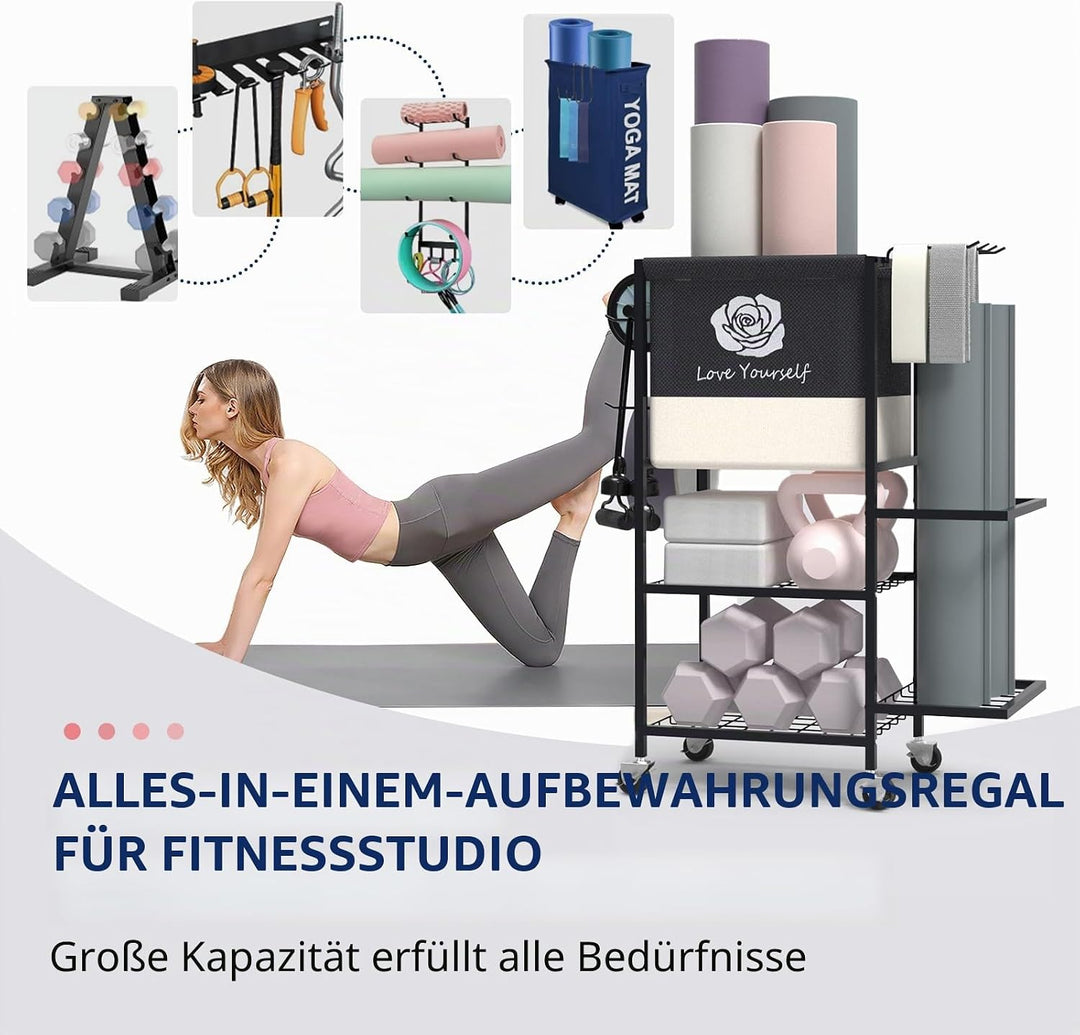 Aufbewahrungsregal für Yogamatte, Heim-Fitnessstudio, Workout-Ausrüstung, Organizer, Fitness-Gewicht