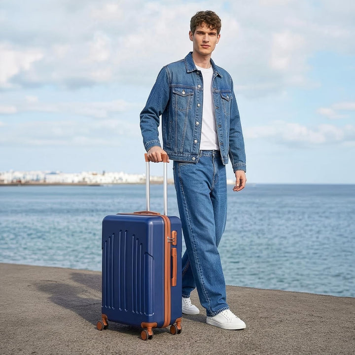 LEADZM Handgepäck Koffer aus ABS, Reisekoffer mit Rollen, Koffer & Trolleys, Hartschalenkoffer, Suit