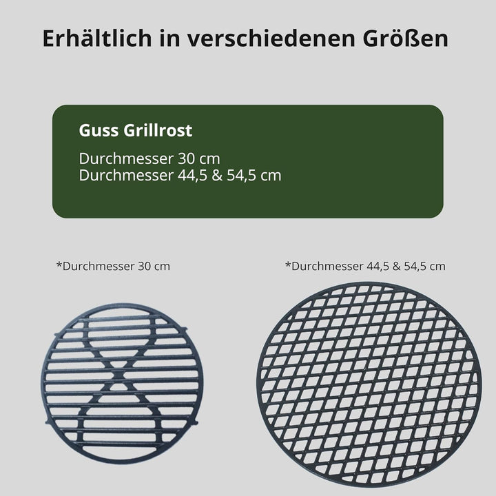 HeRo24 Guss Grillrost Ø 44,5cm emailliert massiv Inclusive 2 Griffe ! auch z.B für Weber 45,46,47cm