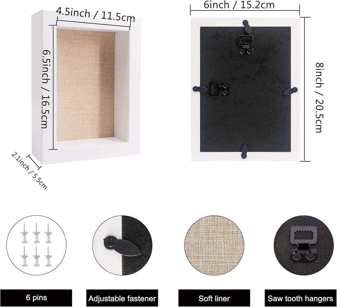 GraduatePro 3D bilderrahmen 15x20 zum befüllen schaukasten Wand für Weiss Objektrahmen Hochzeit Box