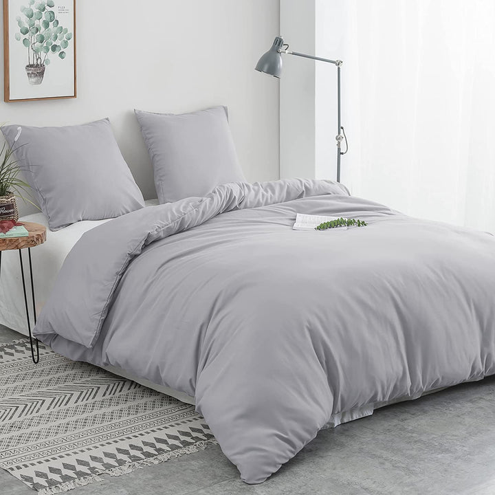 AYSW Bettwäsche gebürstet Microfaser 1 Bettbezug 200 X 220cm + 2 Kopfkissenbezug 80x80cm mit Reissve