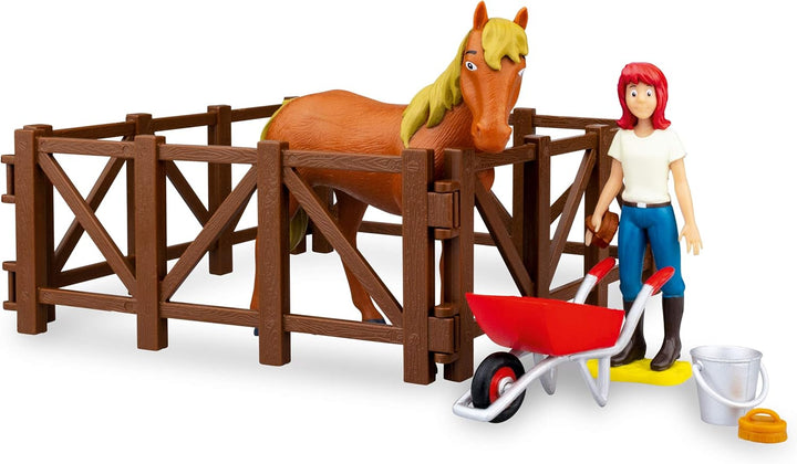 CRAZE Bibi Blocksberg/Bibi & Tina Pflege Set Pflegeset inkl. Pferde Zubehör Figuren Bauernhof Spielz