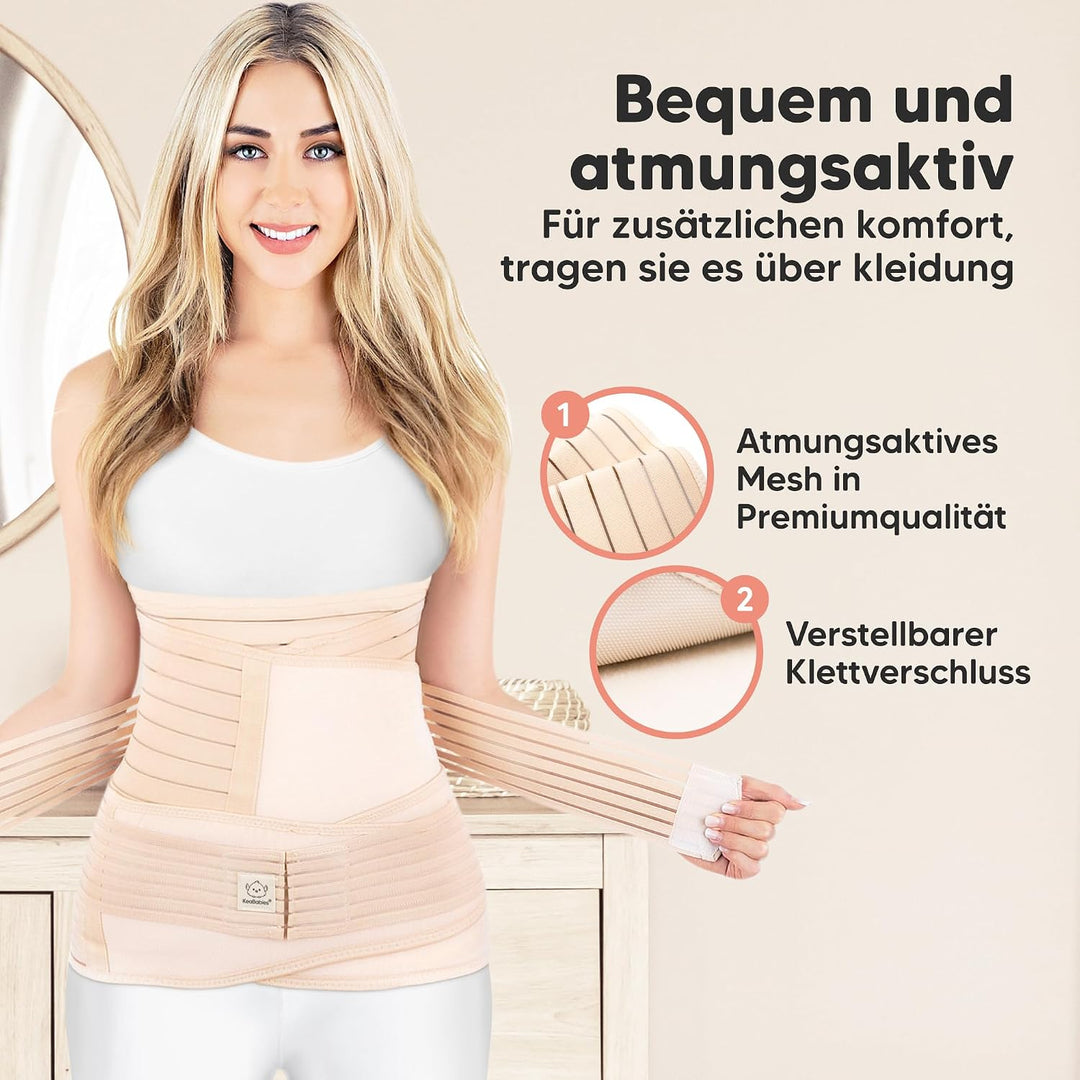 KeaBabies Revive 3 in 1 Postpartum Gürtel für Damen - Bauchgurt nach Geburt Kaiserschnitt, Rückbildu
