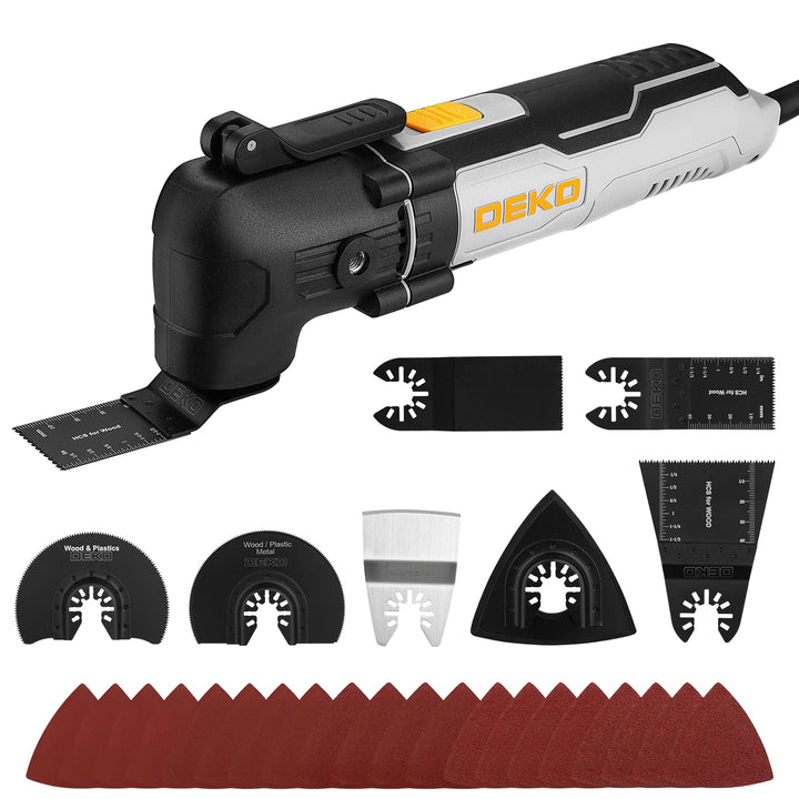 Oszillationswerkzeug 300W: DEKOPRO Multifunktionswerkzeug,15000-22000 RPM,6 Drehzahlen,3°Oszillation