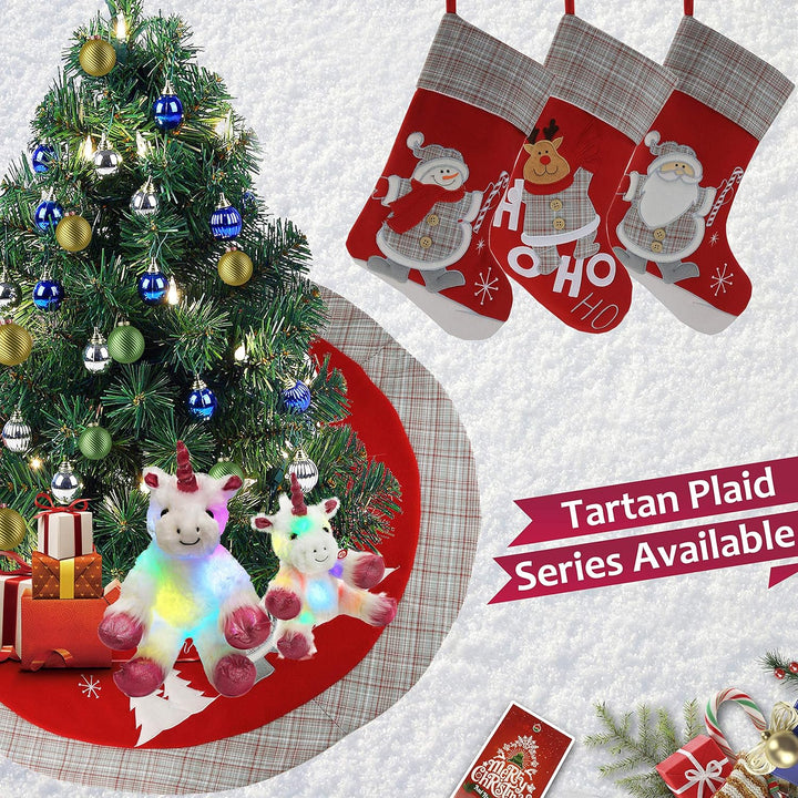 WEWILL werden Marke Luxus dicken Weihnachtsbaum Rock gestickten Schneemann mit Tartan Design Startse
