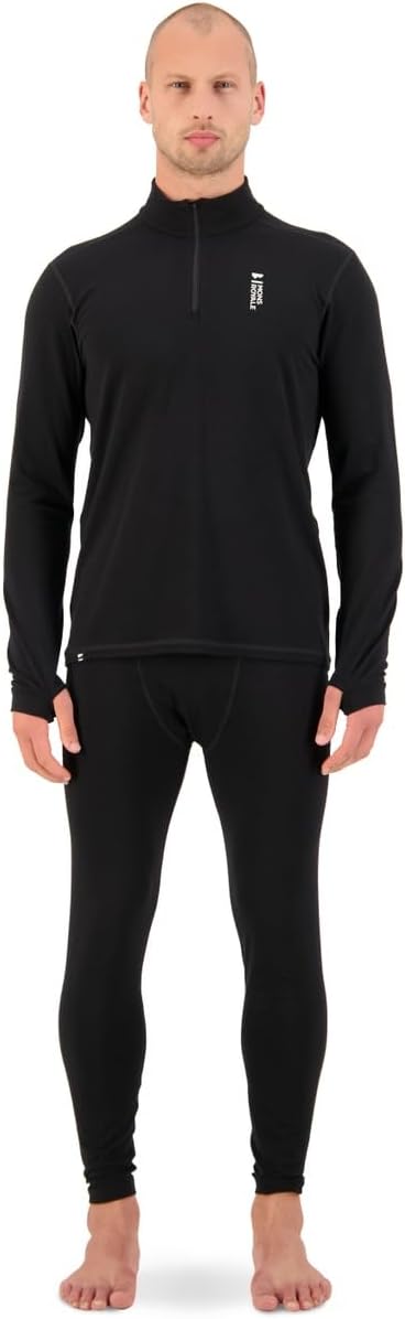 Mons Royale Herren Cascade Flex 200 1/4 Zip Longsleeve Langarm Unterhemd Funktio, S