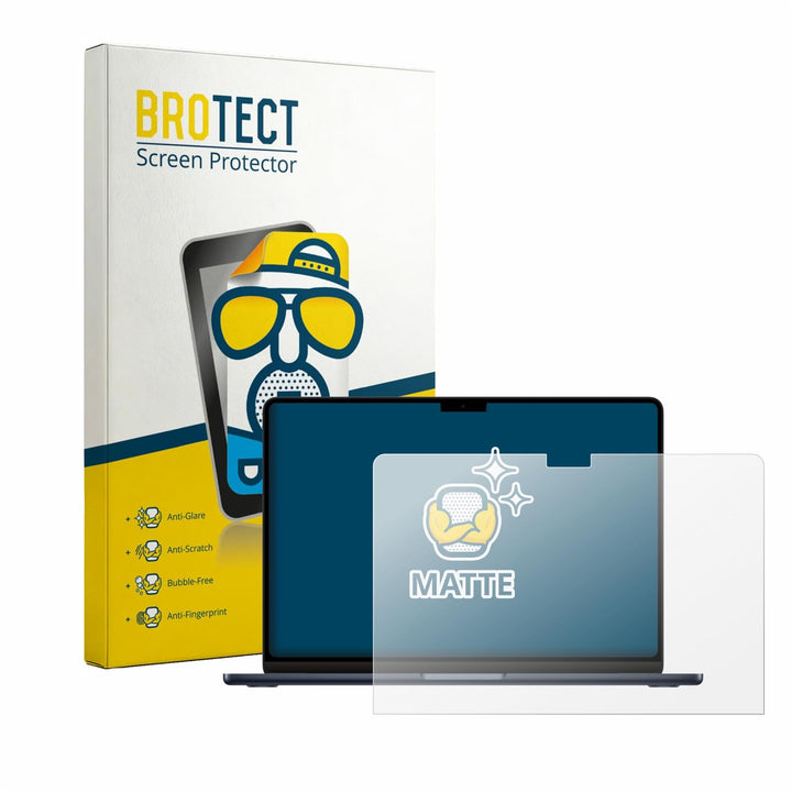 BROTECT Entspiegelungs-Schutzfolie für Apple MacBook Air 13" M3 2024 Matte Displayschutz-Folie, Anti