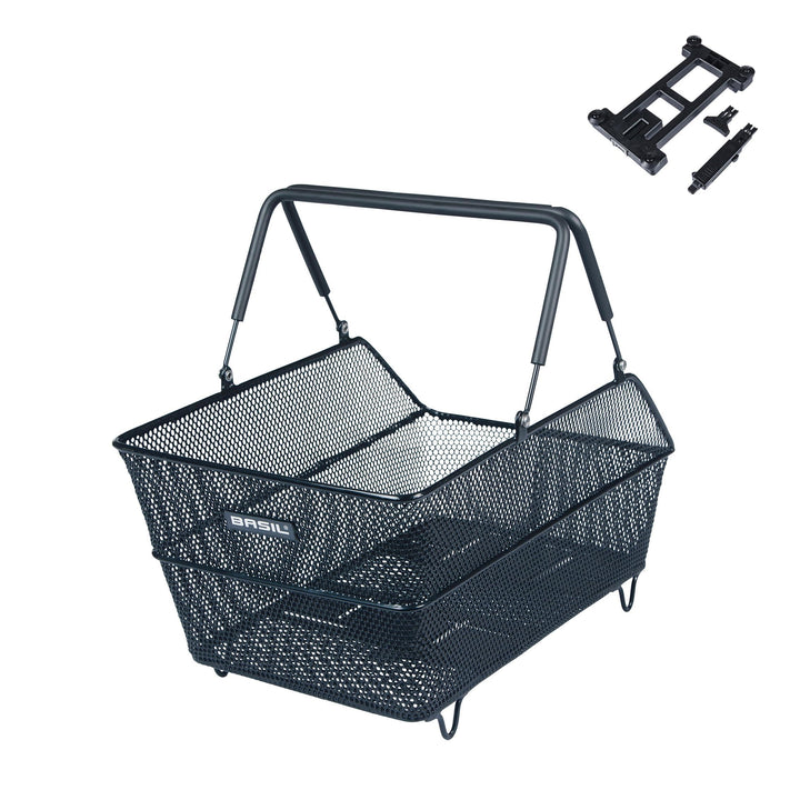Basil Cento Multi System Fahrradkorb, Schwarz – Multi-System NX-Boden, kompatibel mit MIK, Racktime