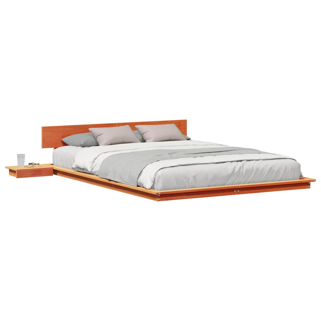 vidaXL Bettgestell mit Kopfteil mit Speicher Braun 140 x 200 cm Holz, Modernes Schlafzimmer-Setup, r