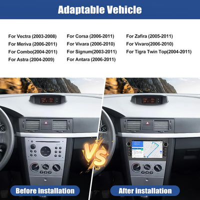 CAMECHO Android 13 Autoradio für Opel Corsa d/Astra h/Zafira b/Meriva/Vivaro Radio mit Navi, 7 Zoll