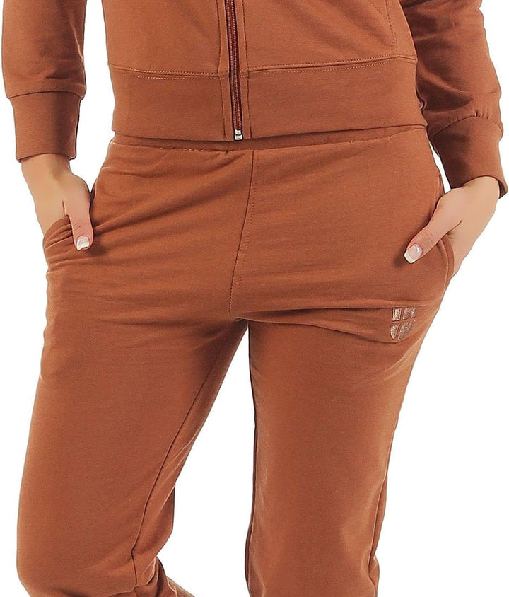 Gennadi Hoppe Damen Jogginganzug - Stilvoller Sportanzug &amp; Trainingsanzug XL hellbraun (camel), XL h