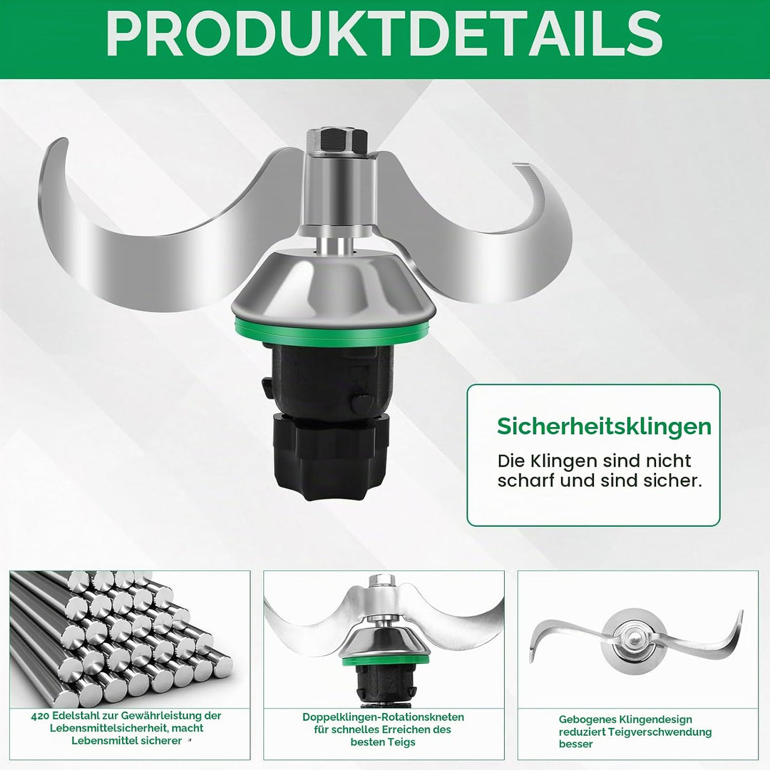 Teigmischmesser für Thermomix TM7 TM6 TM5, Thermomix Zubehör, Teigknetmesser aus Edelstahl, Schnelle