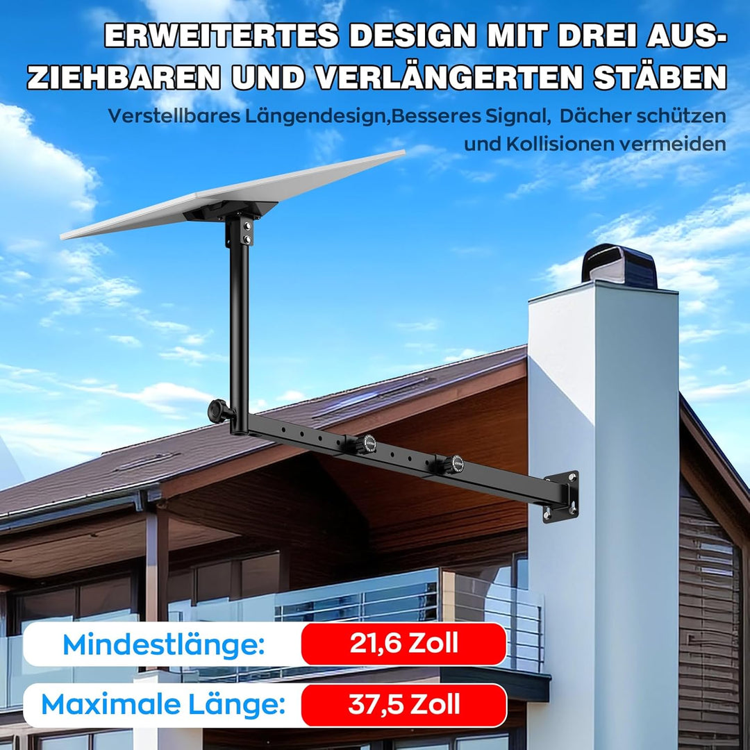 IMAYCC Starlink Gen 3 Halterung Ausdehnbar, Super Langarmhalter 360° Verstellbare Starlink Wandhalte