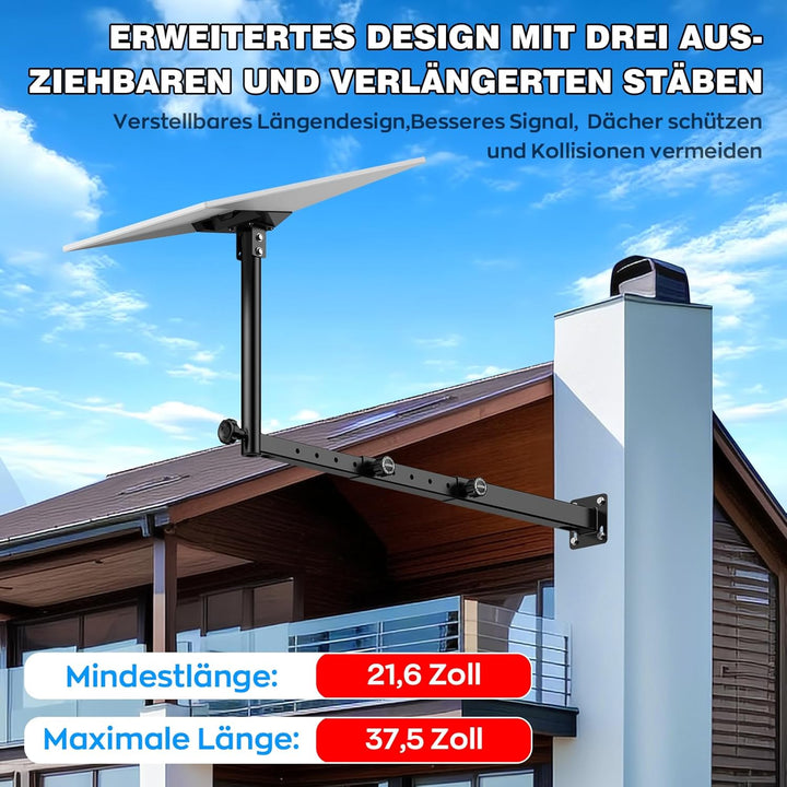 IMAYCC Starlink Gen 3 Halterung Ausdehnbar, Super Langarmhalter 360° Verstellbare Starlink Wandhalte
