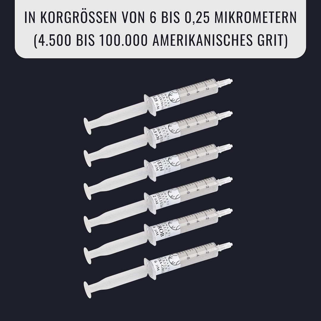SCHWARTZHIRSCH® Premium-Diamantpaste 1 µm (14000 Grit) - langlebige Abziehpaste für Streichriemen un