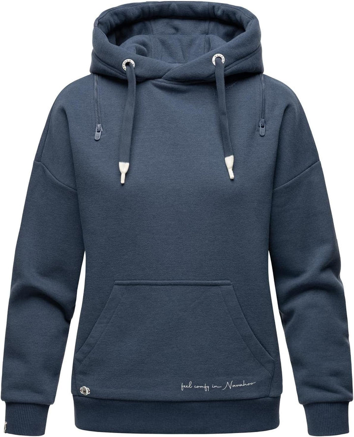 Navahoo Damen Sweatshirt Kapuzenpullover Hoodie Oversized Zuckerbärchen XS-XXL S Dusty Blue, S Dusty
