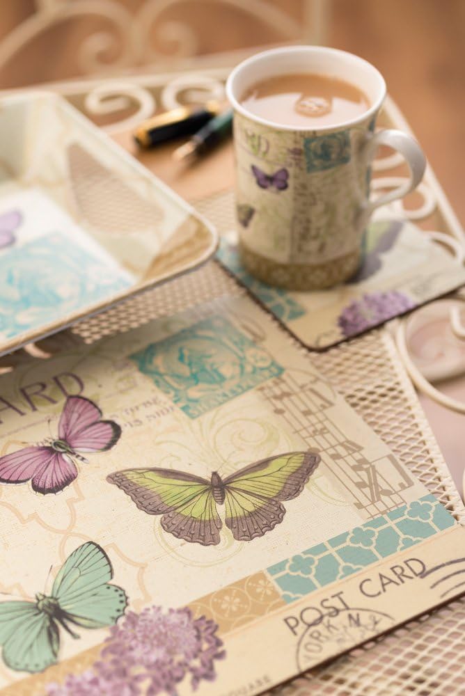 Postcard Butterfly Bean Bag Cushion Lap Tray Laptop Tray By Creative Tops Postkarte, Postkarte