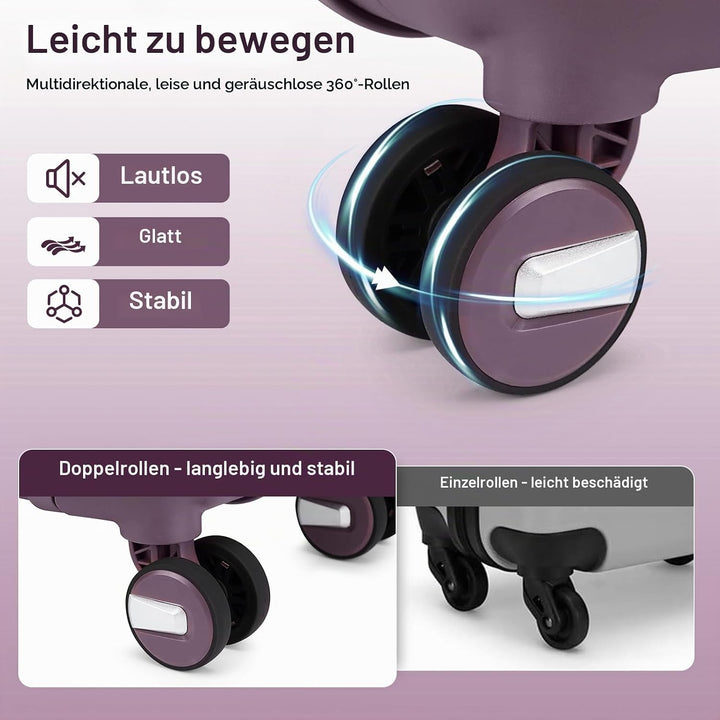 Sea choice Hartschalenkoffer Set 4 Teilig S/M/L/XL Rollkoffer Handgepäck 100% PP Reisekoffer mit 360