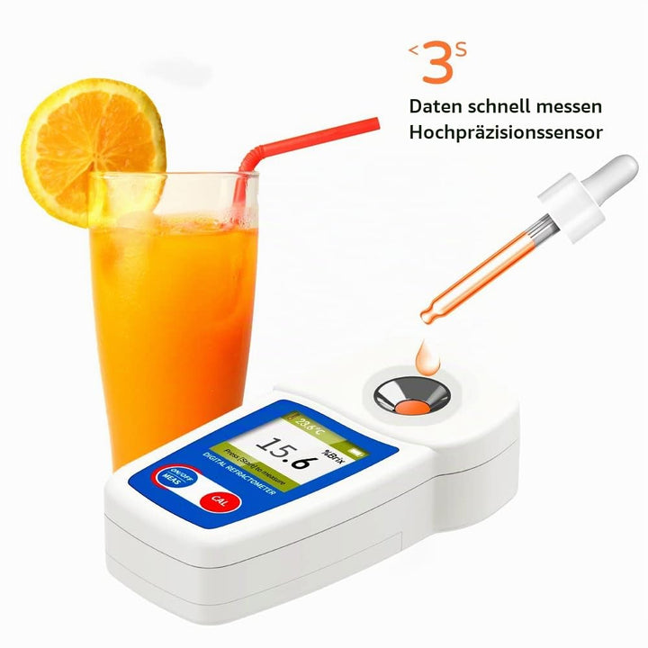 Digitales Brix-Refraktometer, Flagfront-Brix-Messgerät, Refraktometer, automatische Temperaturkompen