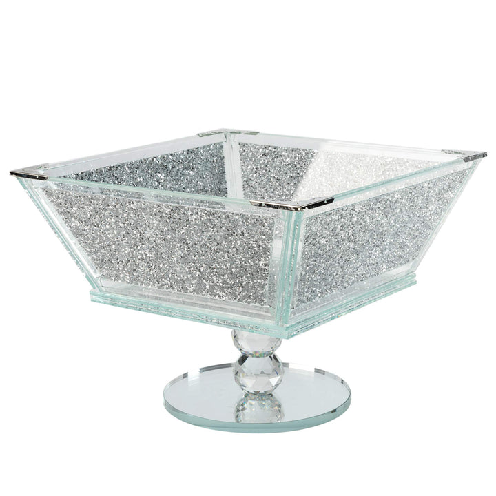 London Boutique Extra grosse Obstschale aus Kristall, Mittelstück, Aufbewahrung, glitzernd, Diamant-
