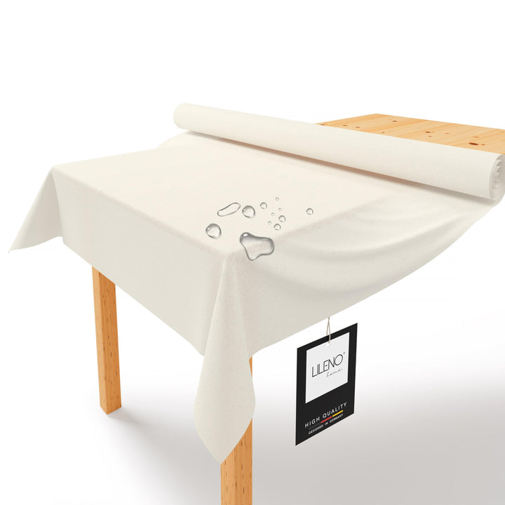 LILENO HOME Tischdeckenrolle 1,10 x 25 m - Tischdecke Creme aus Vlies - Stoffähnlich, abwaschbare Ti