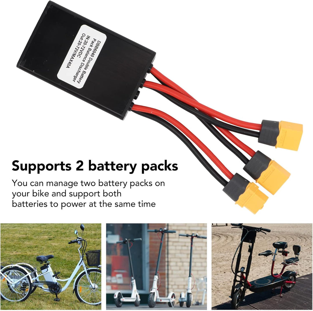 FLEXMAN Doppelbatterie Entladekonverter, XT60 Schnittstelle Aluminium Legierung Elektrofahrrad Doppe