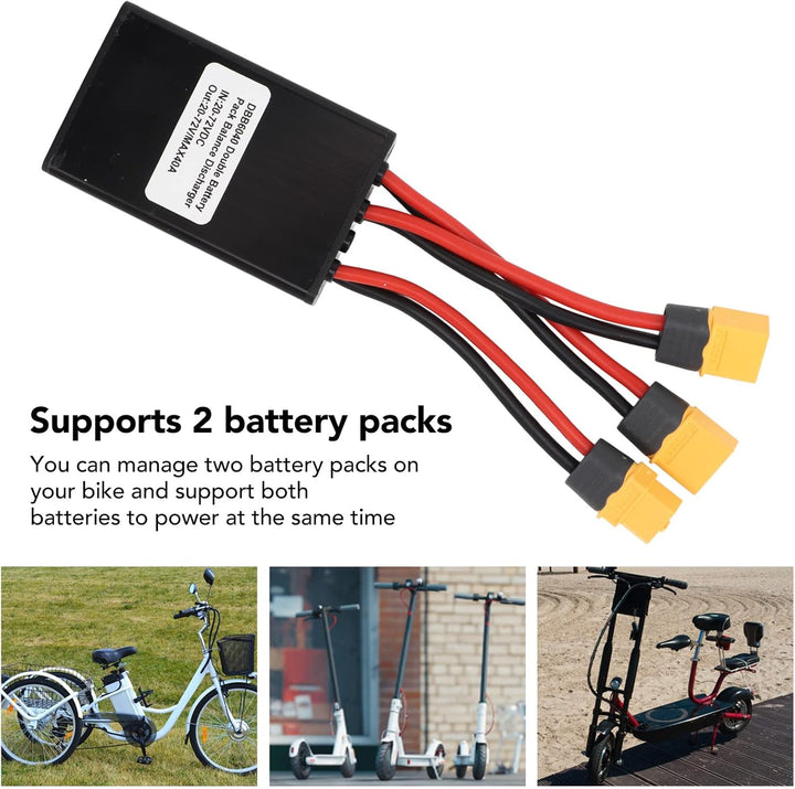 FLEXMAN Doppelbatterie Entladekonverter, XT60 Schnittstelle Aluminium Legierung Elektrofahrrad Doppe