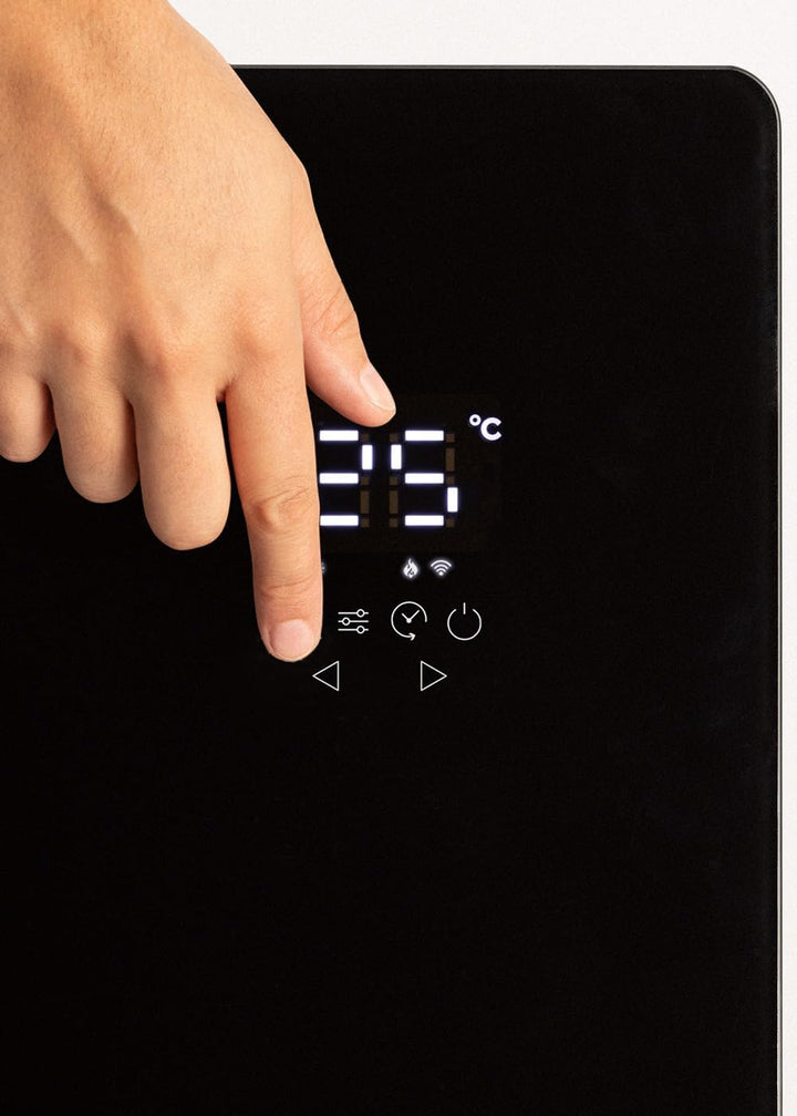 CREATE/WARM CRYSTAL 1500W / Konvektionsheizung Glaskonvektor Elektroheizer/Schwarz/WLAN & APP Konnek