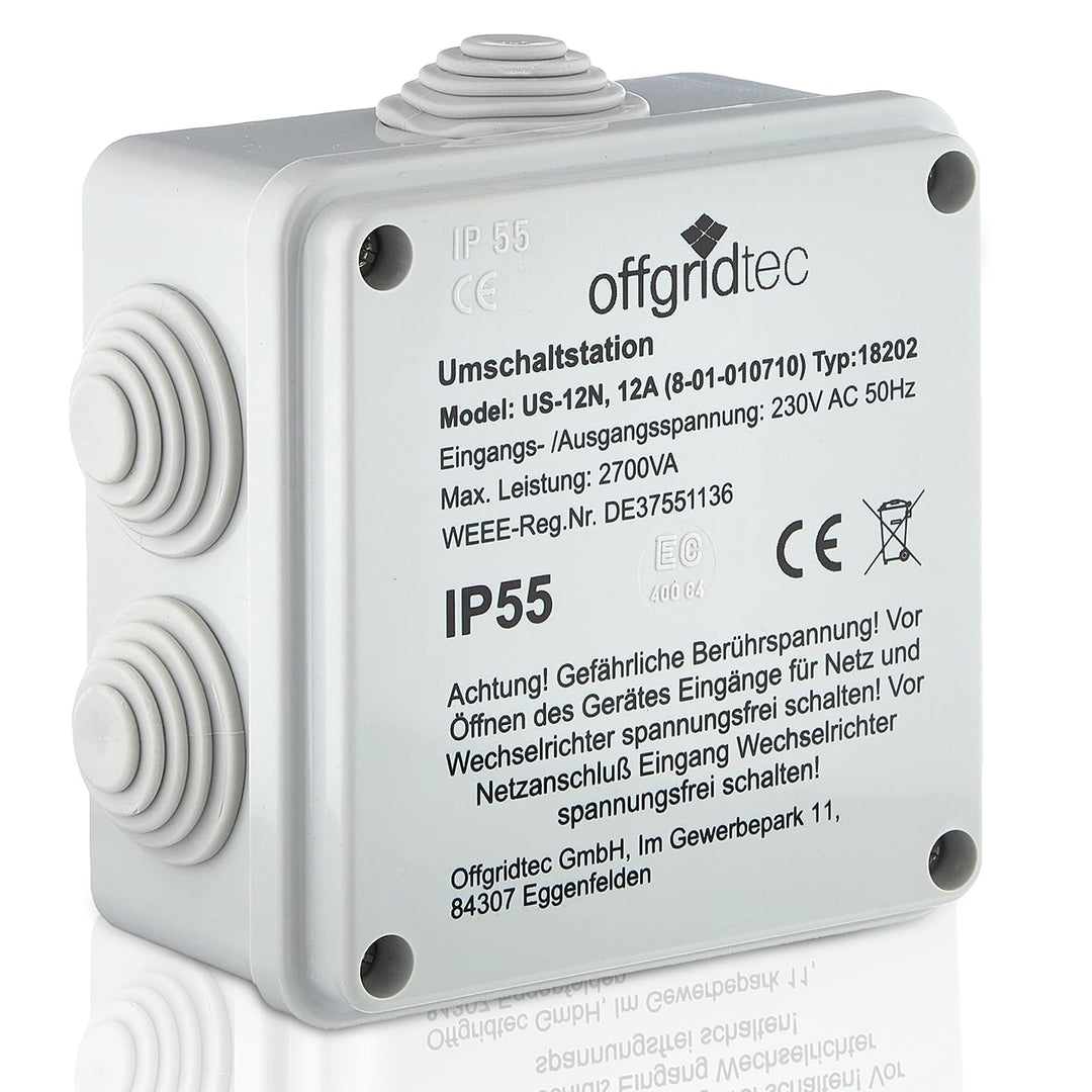 Offgridtec Umschaltstation für Netzvorrangschaltung USV Betrieb US230/12 12A 2700W 230VAC 12A /