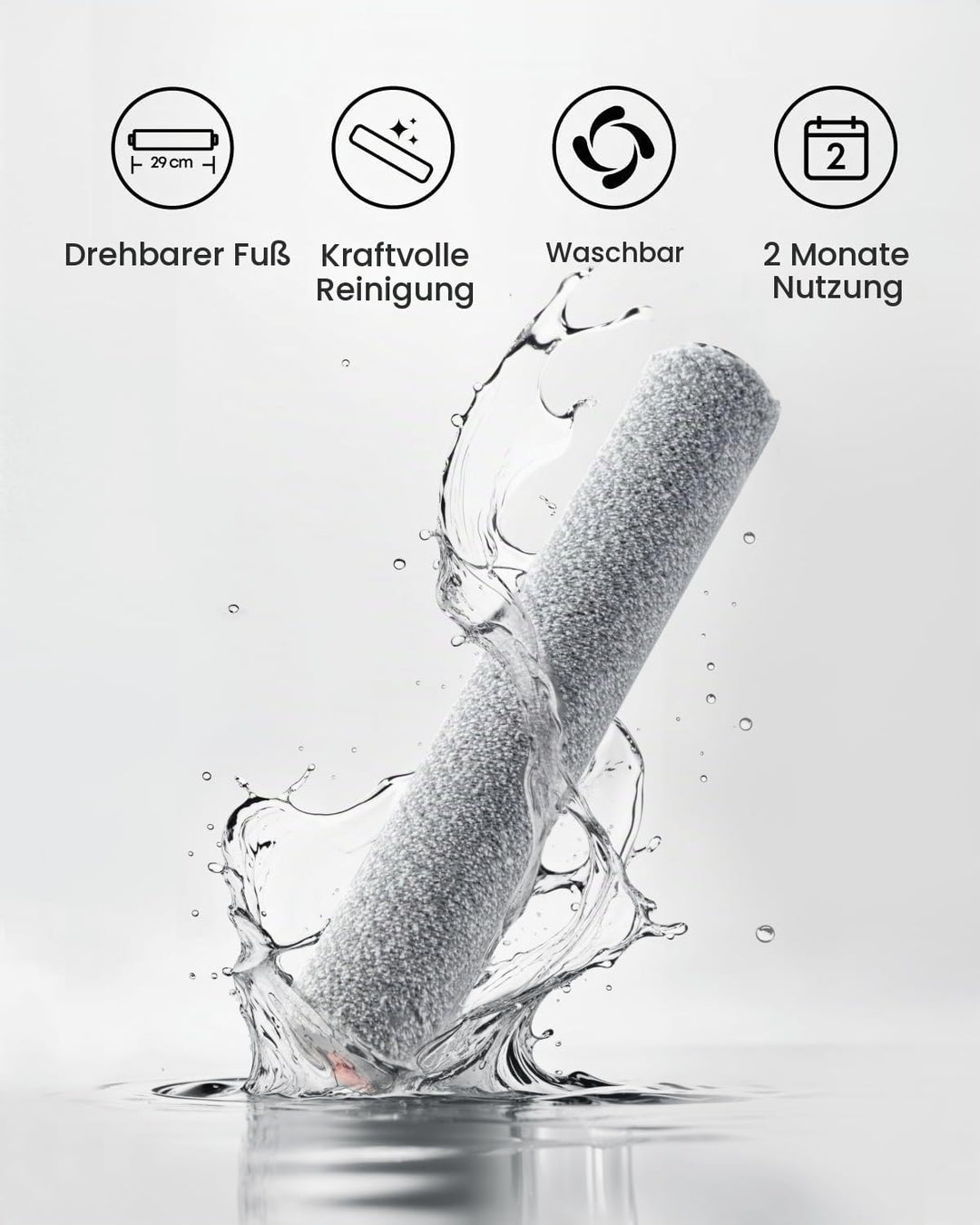 eufy Wischrolle, langlebig, waschbar, effektive Reinigung, passend für E25, E28, S1 und S1 Pro