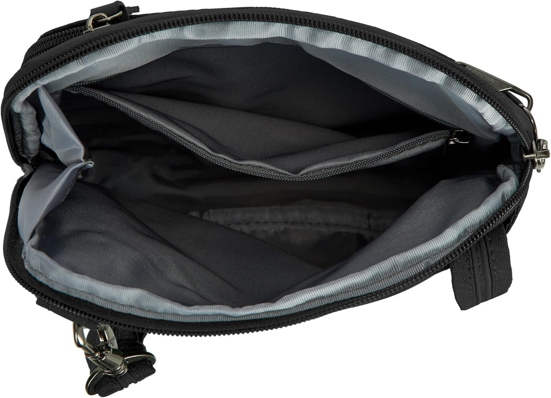 Travelon Unisex Diebstahlschutz Metro Small Crossbody Umhängetasche 9.75 x 10.75 x 2 Schwarz, 9.75 x