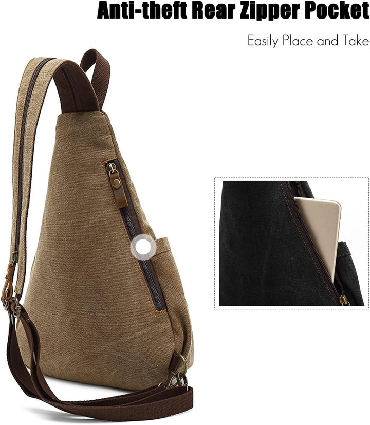FANDARE Retro Brusttasche Sling Bag Herren Rucksack Damen Schulranzen Schulrucksack Schultertasche U