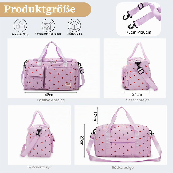 Ghope Sporttasche Reisetasche Mädchen Damen mit Schuhfach und Nassfach, Schwimmtasche Badetasche Tee
