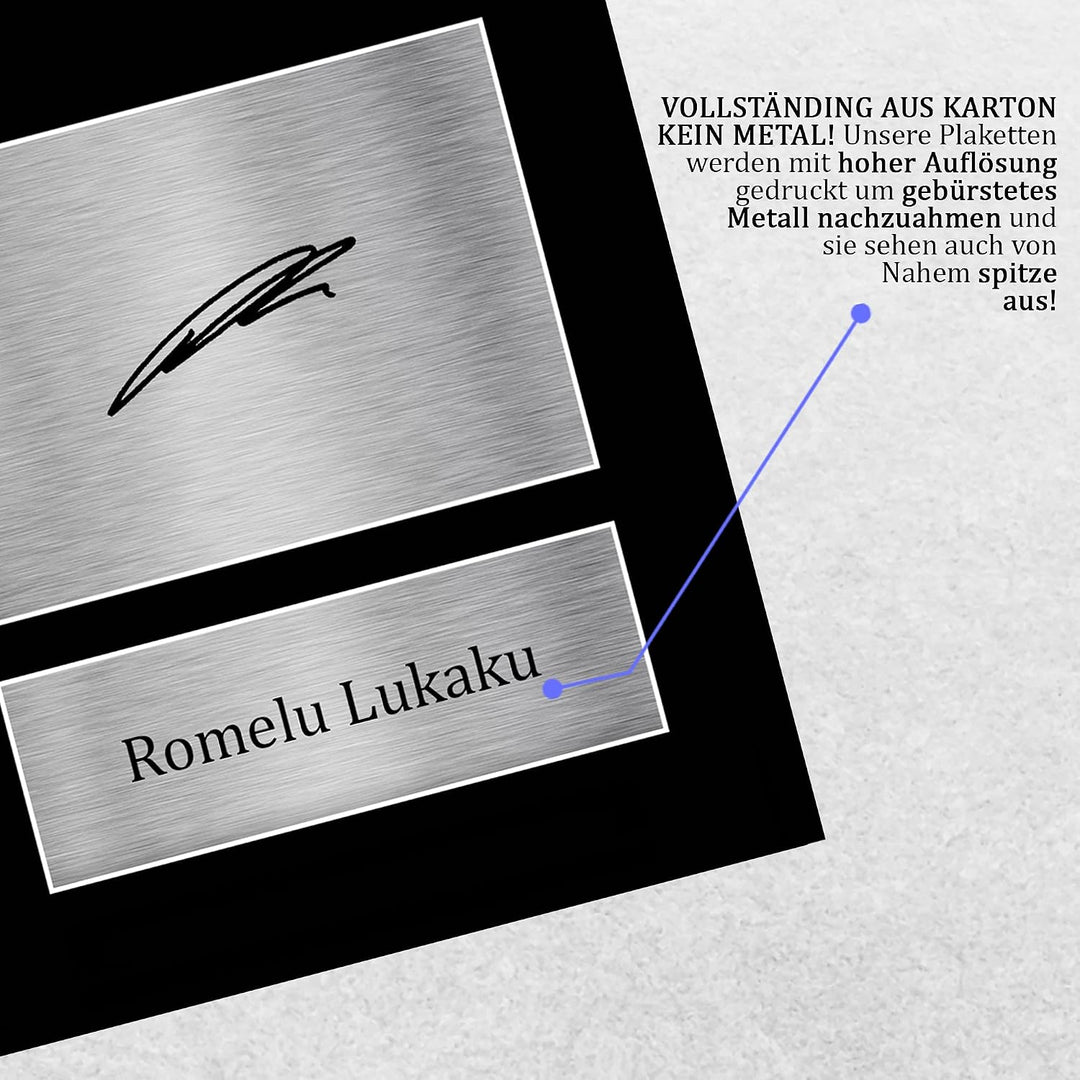 HWC Trading A4 Romelu Lukaku Inter Mailand Gifts Gedrucktes signiertes Autogramm Bild für Fussballfa