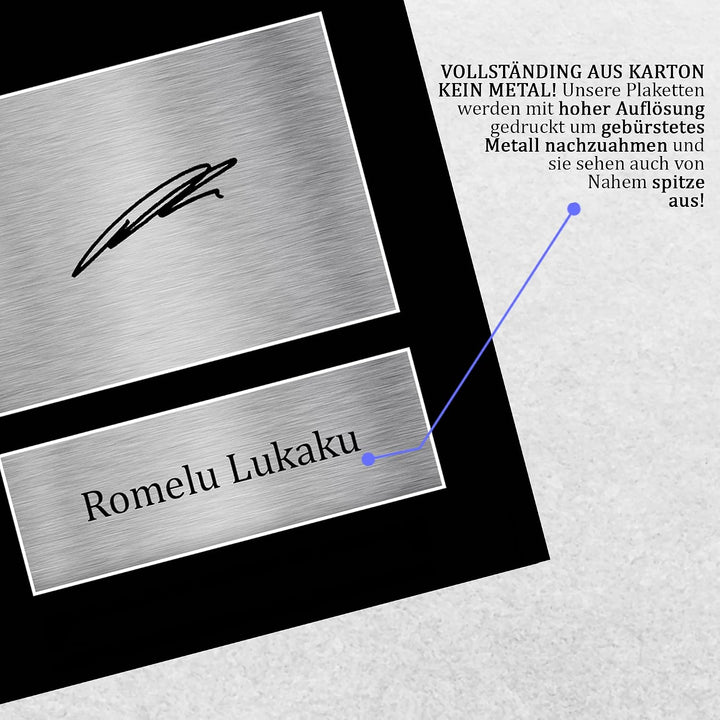 HWC Trading A4 Romelu Lukaku Inter Mailand Gifts Gedrucktes signiertes Autogramm Bild für Fussballfa