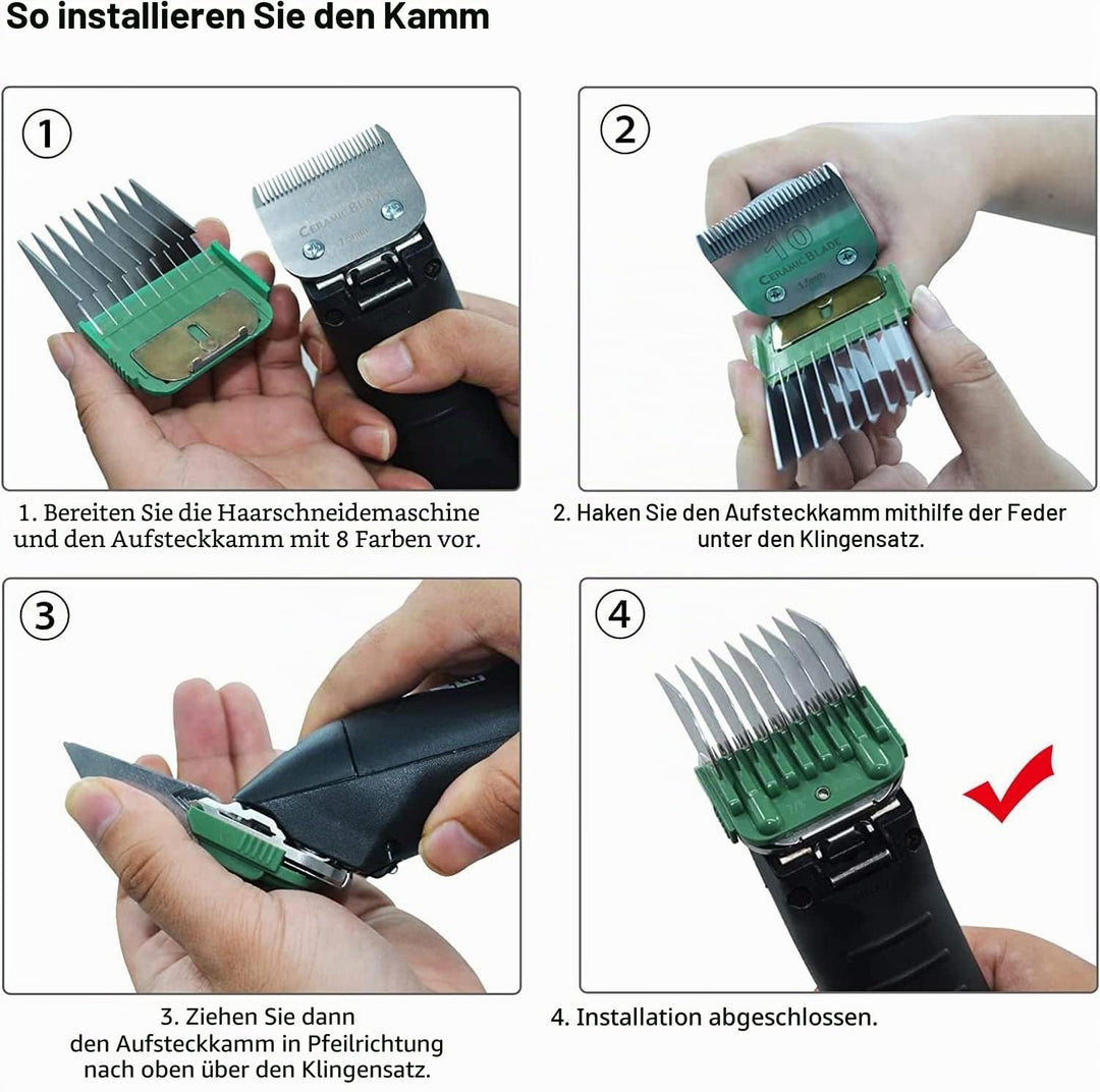 Hundezubehör aus Edelstahl Führungskamm in 8 Farben, kompatibel mit heiniger/MOSER Max45,50/Andis/Os
