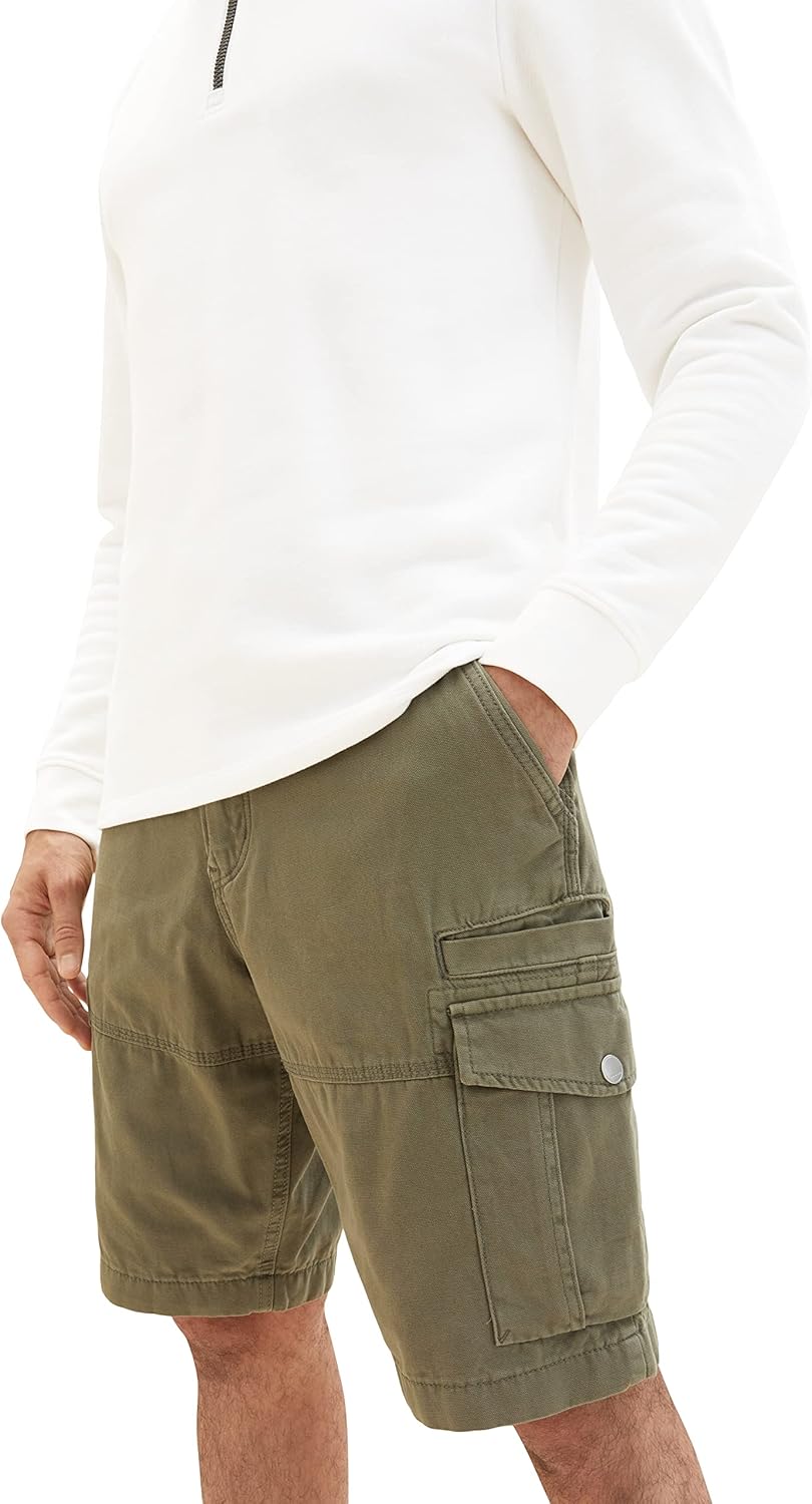 TOM TAILOR Herren Relaxed Fit Cargo Shorts 28 10415 - Dusty Olive Green, 28 10415 - Dusty Olive Gree