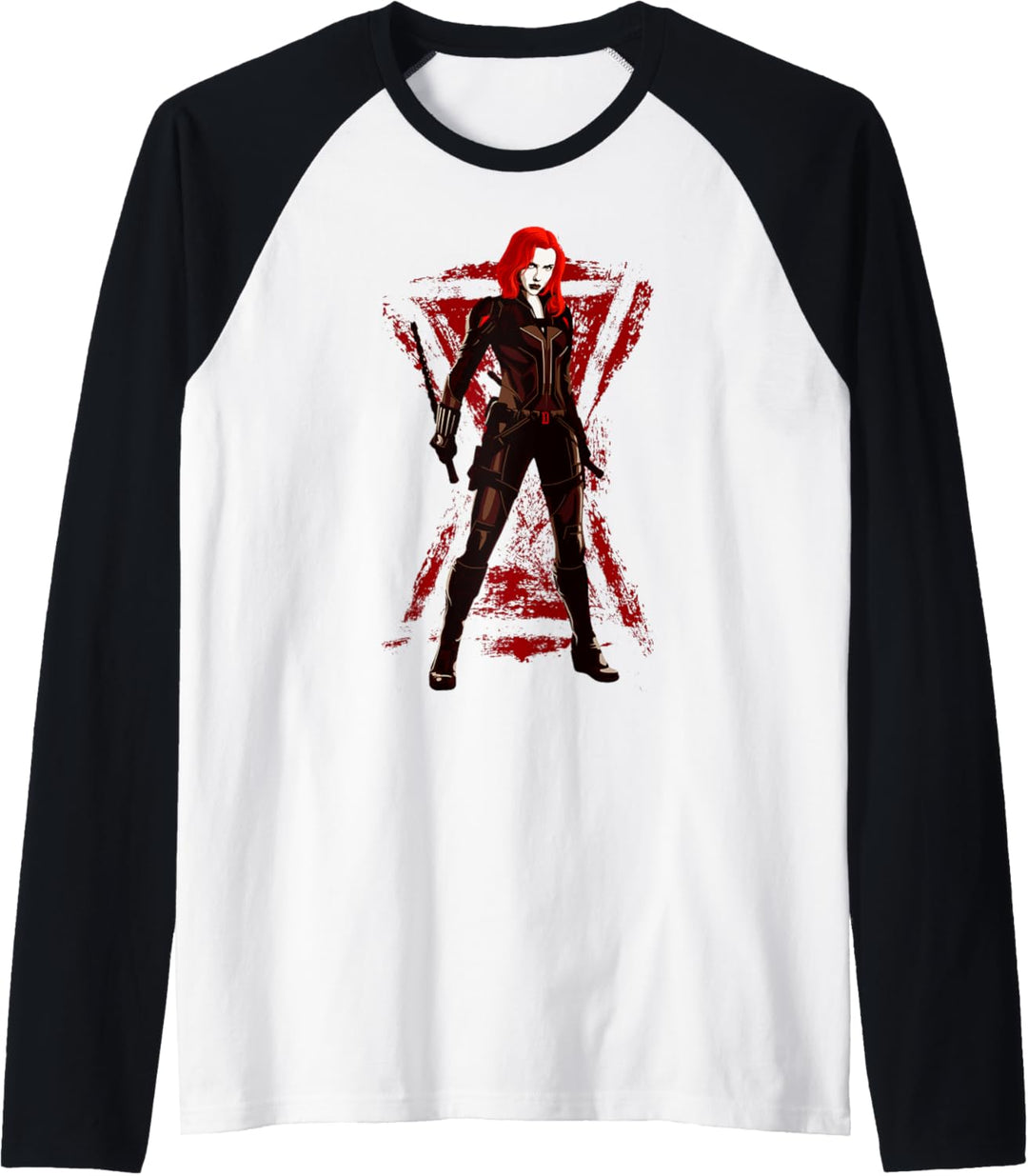 Marvel Black Widow Red Standing Pose Raglan