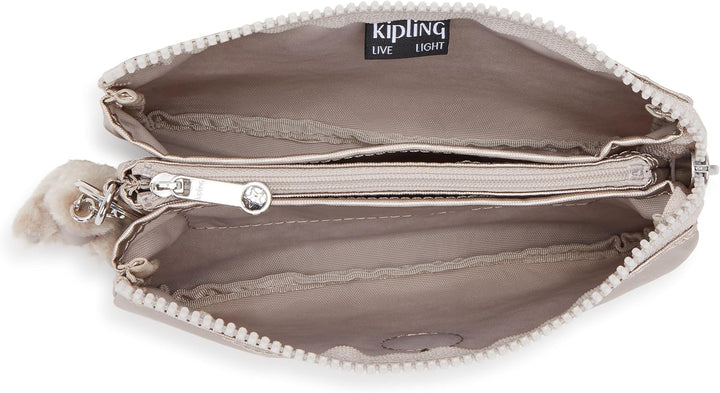 Kipling Damen Creativity L Tasche, Silber (Metallic Glow), 18.5x11x5 cm EU, Metallic Glow