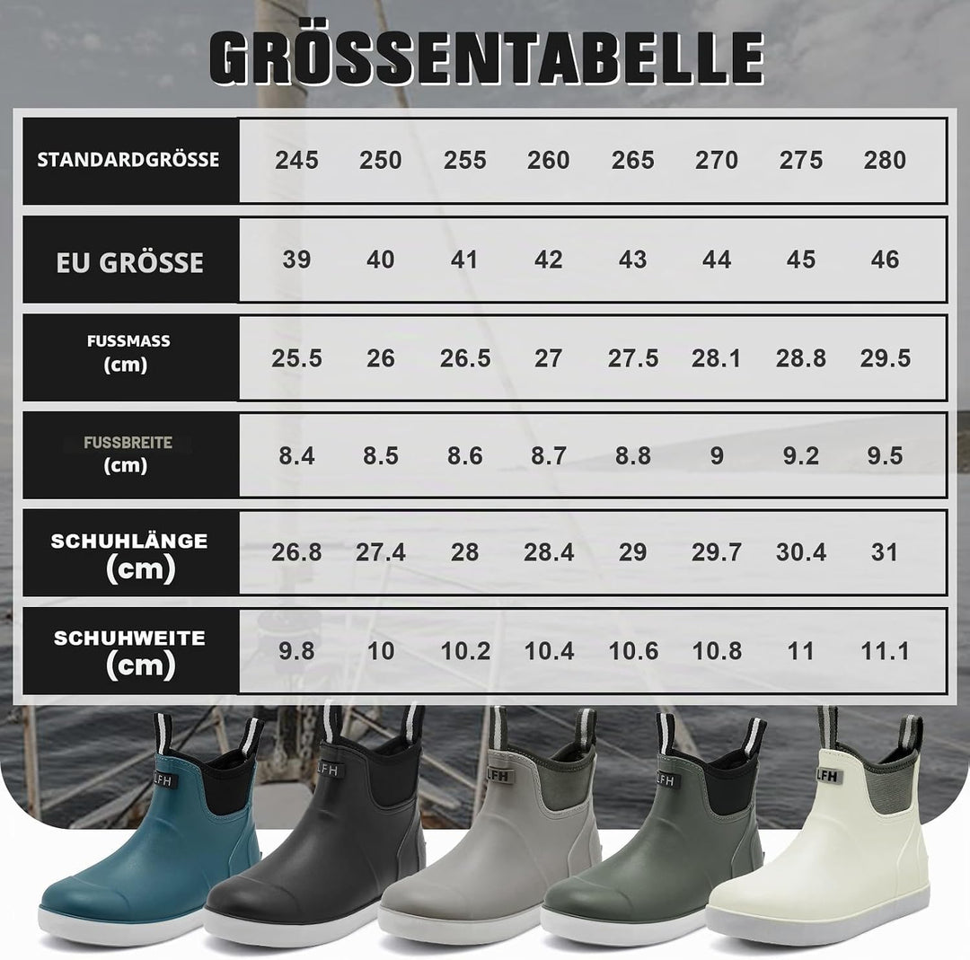 Jesindr Gummistiefel Herren, Protective Wasserdicht Anti-Rutsch Stiefeletten, Atmungsaktiv Schwarz C