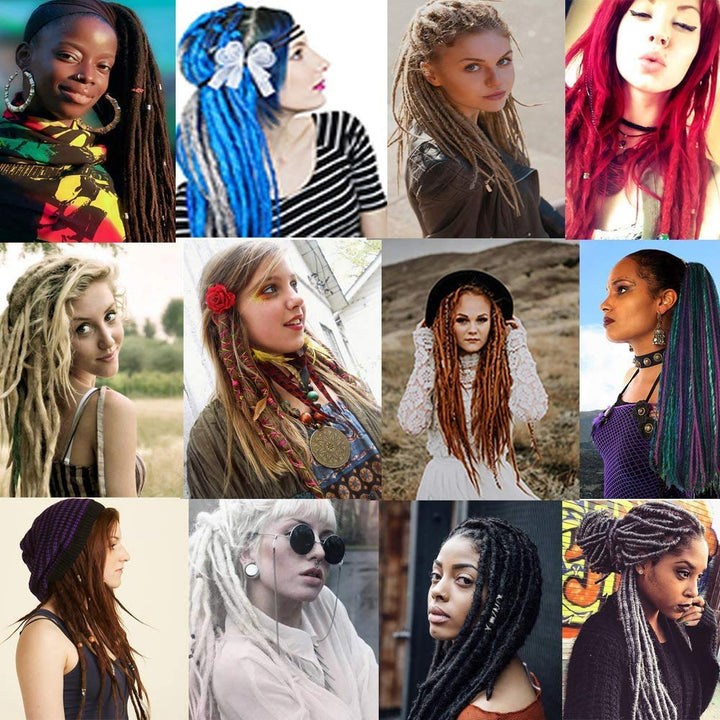 Haarverlängerung, Dreadlocks, falsche Locs, geflochtenes Haar – Zubehör Dreadlocks, Synthetik, Afro,