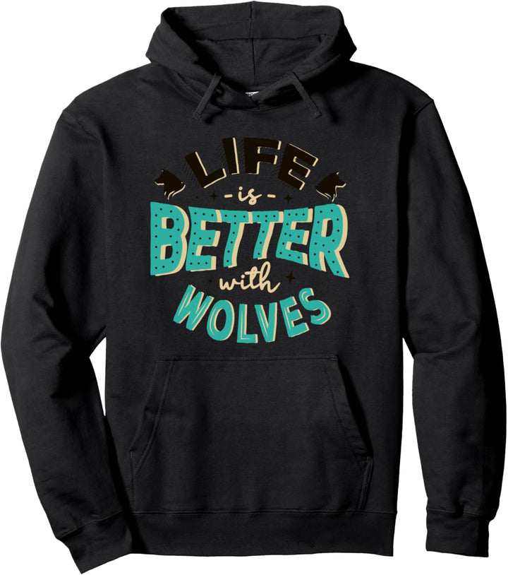 Wildlife Wald Tierleben mit Wölfen Pullover Hoodie