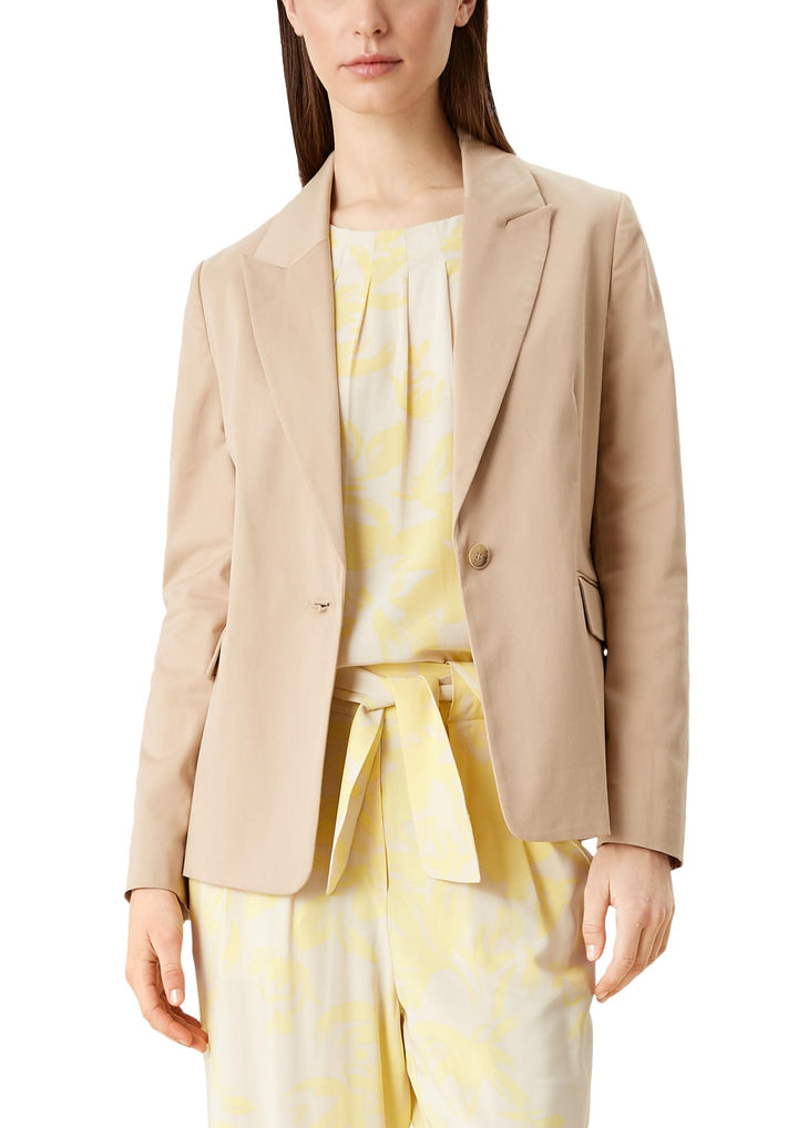 s.Oliver BLACK LABEL Damen Langarm Regular Fit Blazer 40 Beige, 40 Beige
