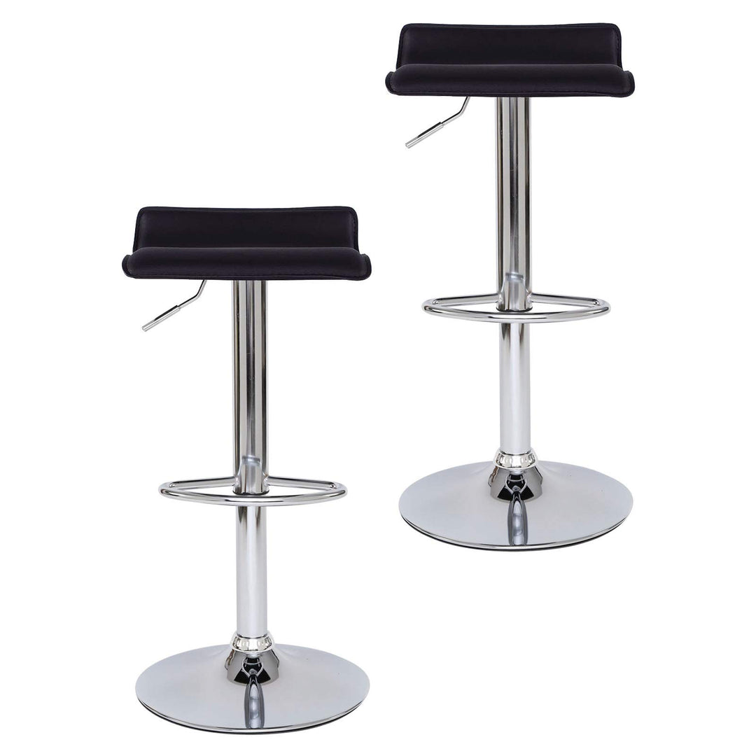 dibea Barhocker 2er-Set Kunstleder Barstuhl 360° drehbar höhenverstellbar Schwarz, Modell 4 Modell 4